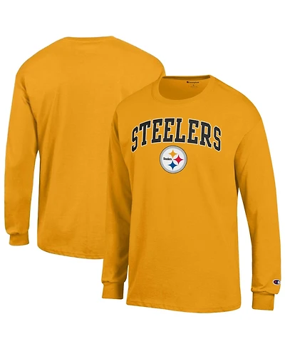 Champion Men's Gold Pittsburgh Steelers Arch Over Logo Long sleeves T-Shirt
