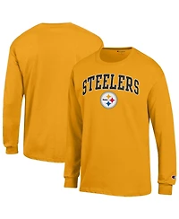 Champion Men's Gold Pittsburgh Steelers Arch Over Logo Long sleeves T-Shirt