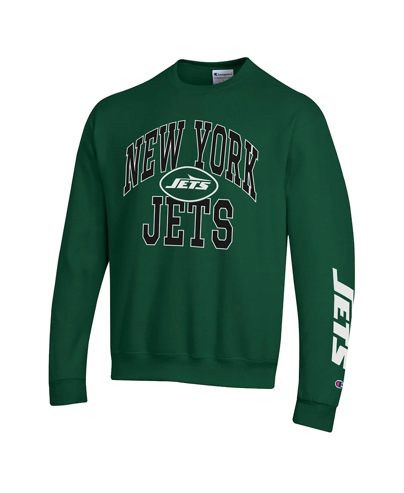 Champion Men's Green New York Jets Powerblend Fleece Sweatshirt