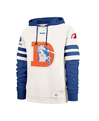 '47 Brand Men's Cream Denver Broncos Split Zone Cornerback Duo Lacer Hoodie