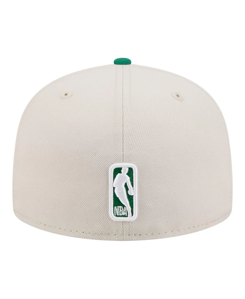 New Era Men's Tan/Kelly Green Boston Celtics Localized City Icon 59FIFTY Fitted Hat