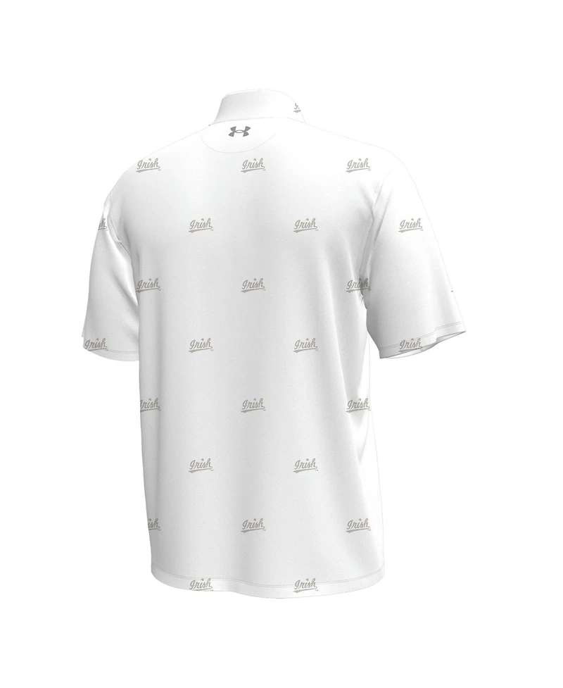 Under Armour Men's White Notre Dame Fighting Irish Gameday Armourfuse Button-Up Shirt
