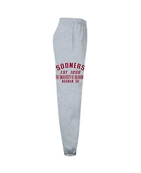 Champion Men's Heather Gray Oklahoma Sooners Powerblend Banded Fleece Sweatpants