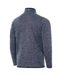 Antigua Men's Heather Navy Tennessee Titans Fortune Quarter-Zip Pullover Sweatshirt