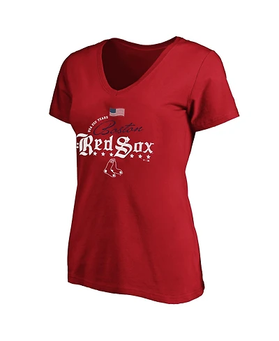 Fanatics Plus Size Boston Red Sox Usa 250 Years V-Neck Short-Sleeve T-Shirt