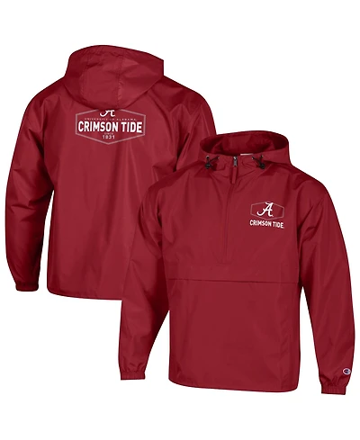 Champion Men's Crimson Alabama Tide Delay Packable Half-Zip Jacket