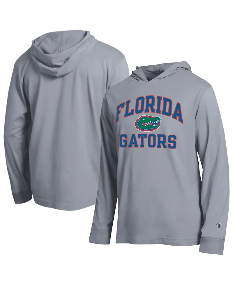 Champion Men's Heather Gray Florida Gators High Motor All-Star Long sleeves Hooded T-Shirt