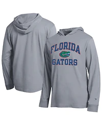 Champion Men's Heather Gray Florida Gators High Motor All-Star Long sleeves Hooded T-Shirt