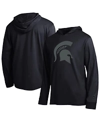 Champion Men's Black Michigan State Spartans Tonal All-Star Long sleeves Hooded T-Shirt