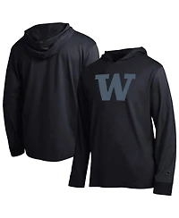 Champion Men's Black Washington Huskies Tonal All-Star Long sleeves Hooded T-Shirt