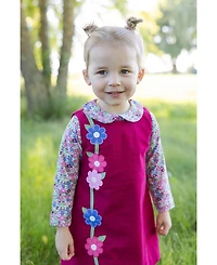 Florence Eiseman Big Girls 7-8 Floral Knit Long Sleeve Blouse