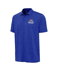 Antigua Men's Heather Blue New York Knicks 2026 Nba Finals Champions Wordmark Layout Polo Shirt