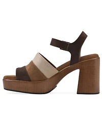 White Mountain Women's Barrette Platform Block Heel Dress Sandals
