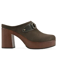 White Mountain Women's Barleys Platform Heel Mule Clogs
