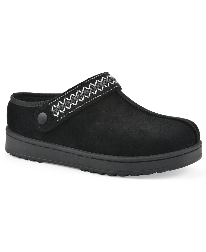 White Mountain Women's Incast Faux Fur-Lined Clogs