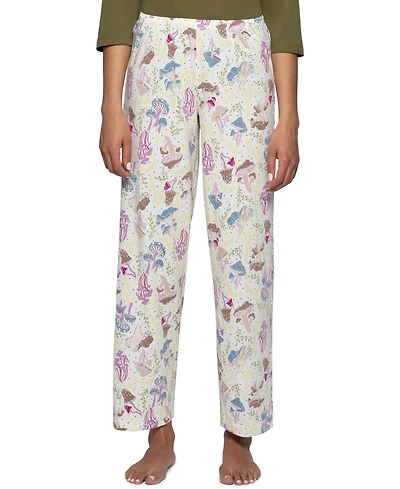 Hue Women's Shroom Bloom Cotton-Blend Relaxed-Fit Mushroom-Print Pajama Pants