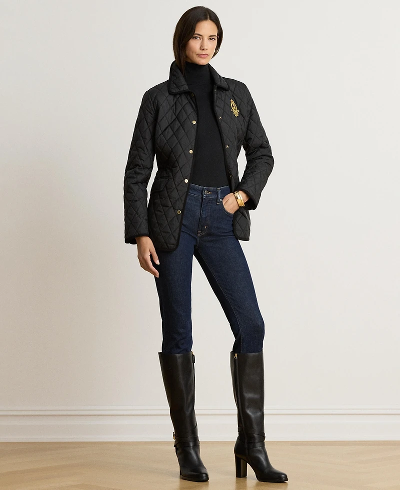Lauren Ralph Women's Crested Quilted Jacket
