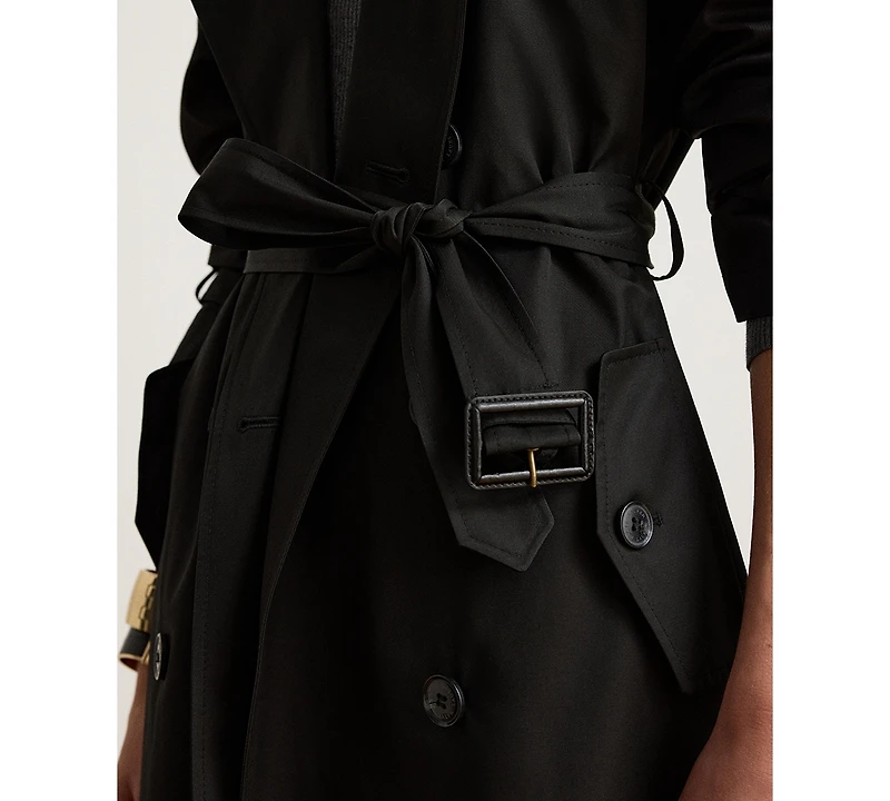 Lauren Ralph Women's Double-Breasted Maxi Trench Cotton-Blend Coat
