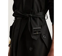 Lauren Ralph Women's Double-Breasted Maxi Trench Cotton-Blend Coat