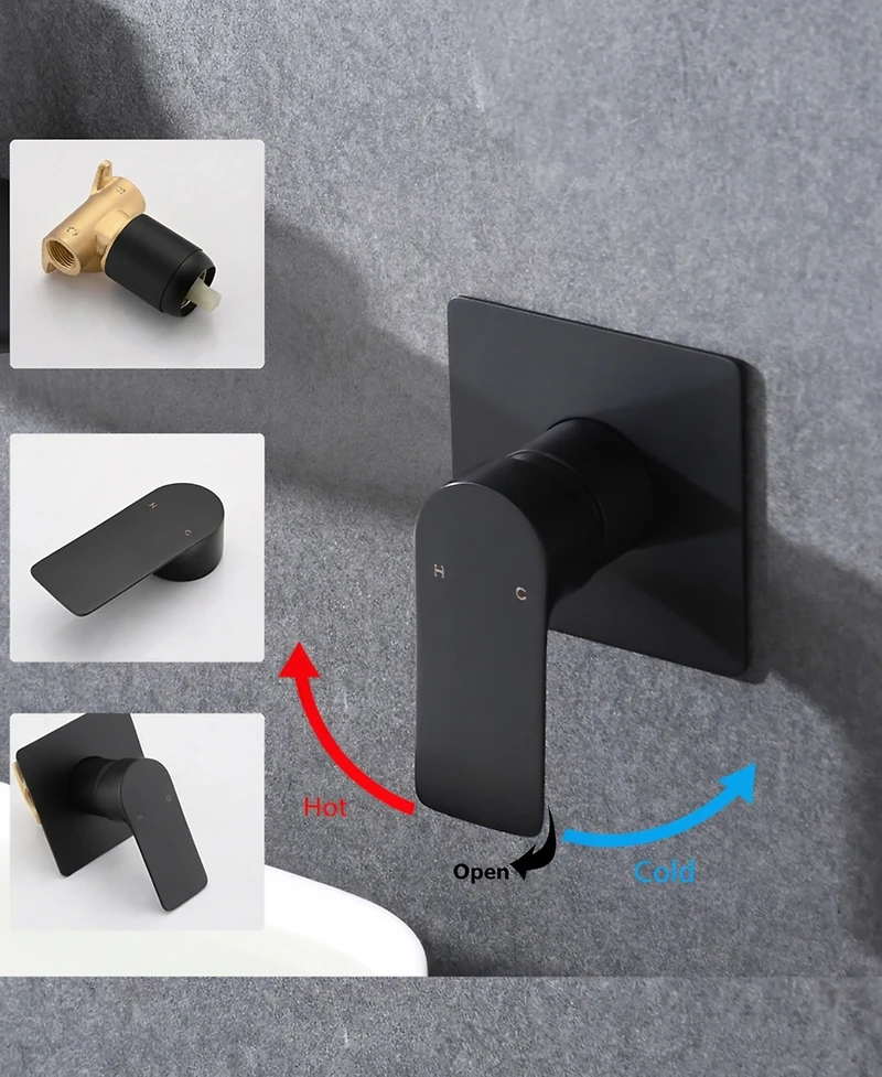 Thirtypeachy Wall-Mounted Bathroom Sink Faucet with Single Handle, Waterfall Spout and Rough-In Valve Included