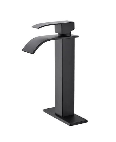 Thirtypeachy Single Handle Waterfall Bathroom Sink Faucet, Stainless Steel Tall Vessel Corrosion-Resistant