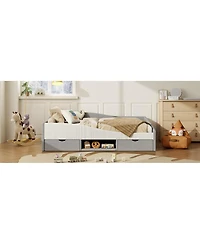 Streamdale Furniture Full Size Upholstered Daybed Frame with 2 Storage Drawers