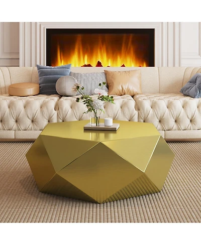 Streamdale Furniture Modern Stainless Steel Geometric Coffee Table, No Assembly