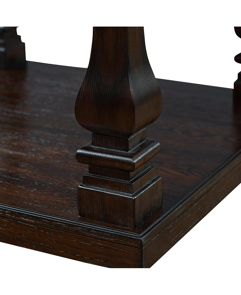 Streamdale Furniture 24.8" Farmhouse Wood 2-Tier End Table with Storage Shelf, Espresso
