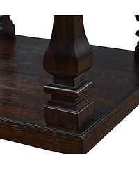 Streamdale Furniture 24.8" Farmhouse Wood 2-Tier End Table with Storage Shelf, Espresso