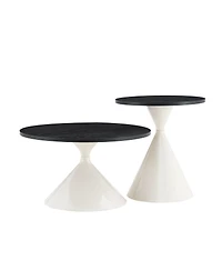 Streamdale Furniture 2-Piece Round Coffee Table Set with Steel Base