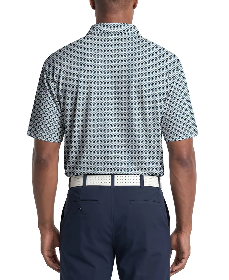 Pga Tour Men's Classic Geometric Print Regular-Fit Polo Shirt