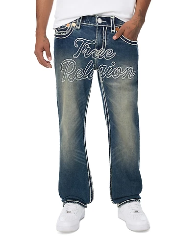 True Religion Men's Ricky Rope Stitch Flap Straight Jeans