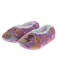 Disney Girls ( size 5-12 ) Princess Design Cozy Interior Cushioned Plush Toddler and Little Kid