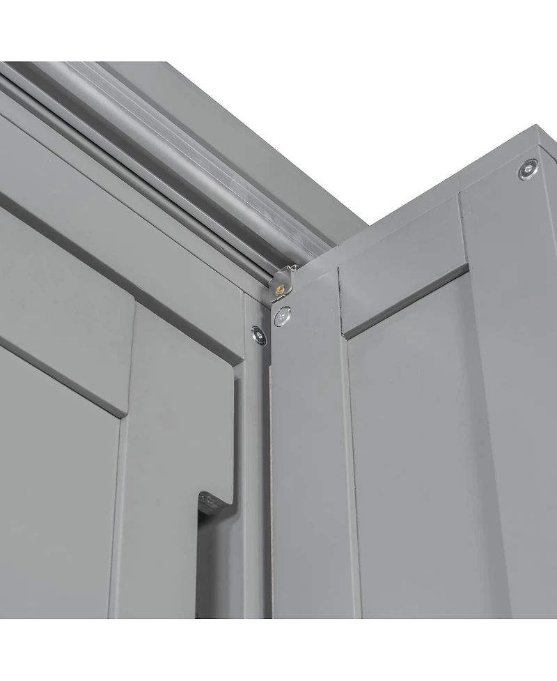 Streamdale Furniture Full-size Murphy Bed with Dual Sliding Storage Cabinets