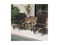 Boyel Living Patio Gliding Set with Tempered Glass Coffee Table All Weather
