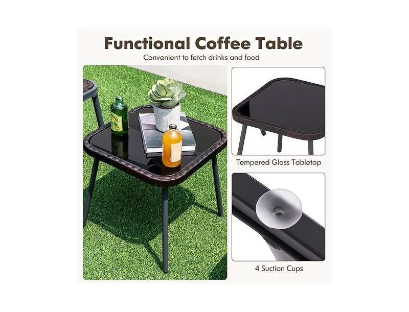 Boyel Living Patio Rattan Furniture Set for Backyard Poolside