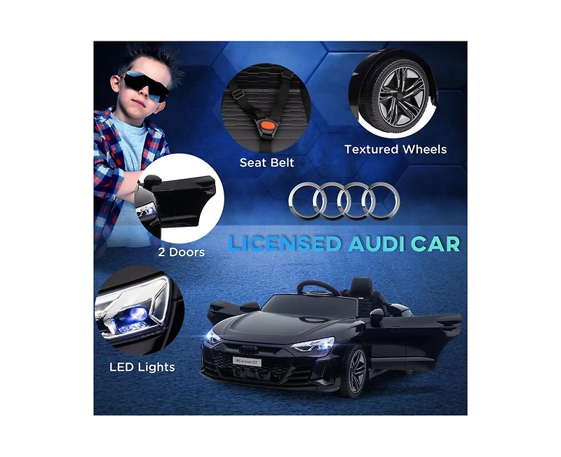 Yobtop Audi Rs E-tron Gt 12V Licensed Remote-Control Electric Ride-On Car, 55 lb. Capacity, Ages 3+