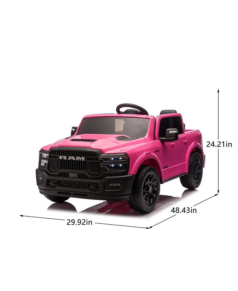 Yobtop 48" Parent Remote Control 2-Seater Ride-On Truck with Usb/MP3 Port, Ages 3-6