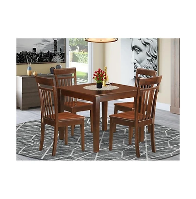 East West Furniture Small Kitchen Table set with a Dining Table and 4 Dining Chairs