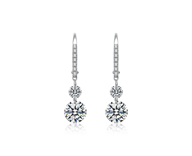 Rachel Glauber Brilliant Gold Plated Cz Statement Drop Earrings