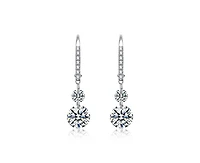 Rachel Glauber Brilliant Gold Plated Cz Statement Drop Earrings