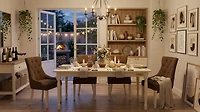 East West Furniture Dining Room Set Linen White, MZFR3-lwh-18