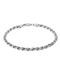 Italian Silver Solid Rope Chain Bracelet in Sterling Silver
