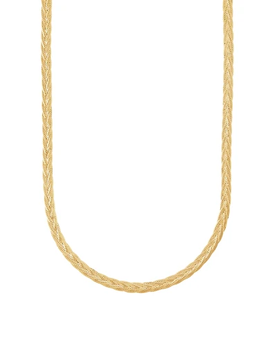 Italian Silver Solid Figaro Chain Necklace in 18k Gold-Plated Sterling Silver