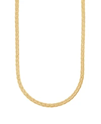 Italian Silver Solid Figaro Chain Necklace in 18k Gold-Plated Sterling Silver