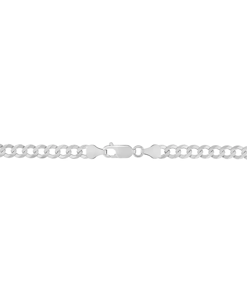 Italian Silver Solid Curb Chain Necklace in Sterling Silver