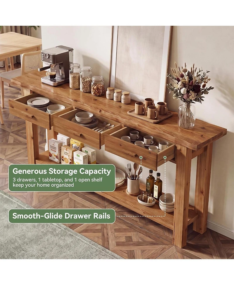 Tribesigns Extra Long Console Table with Storage, Narrow Wooden Sofa Table