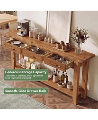 Tribesigns Extra Long Console Table with Storage, Narrow Wooden Sofa Table