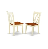 East West Furniture Dining Room Set Buttermilk and Cherry, NOCL5-bmk-w