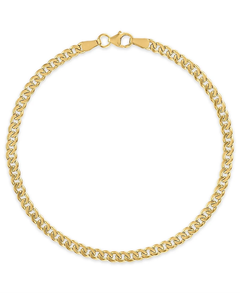 Macy's Double-Sided Cuban Chain 8.5" Bracelet 10k Yellow Gold (4mm)